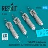 RESKIT RS72-0565 FAB-250 М-54 bombs (4 pcs) (MiG-21/23/27/29, Su-7/17/20/22/24/25/27/30/ YAK-130) (3D Printed) (1/72)